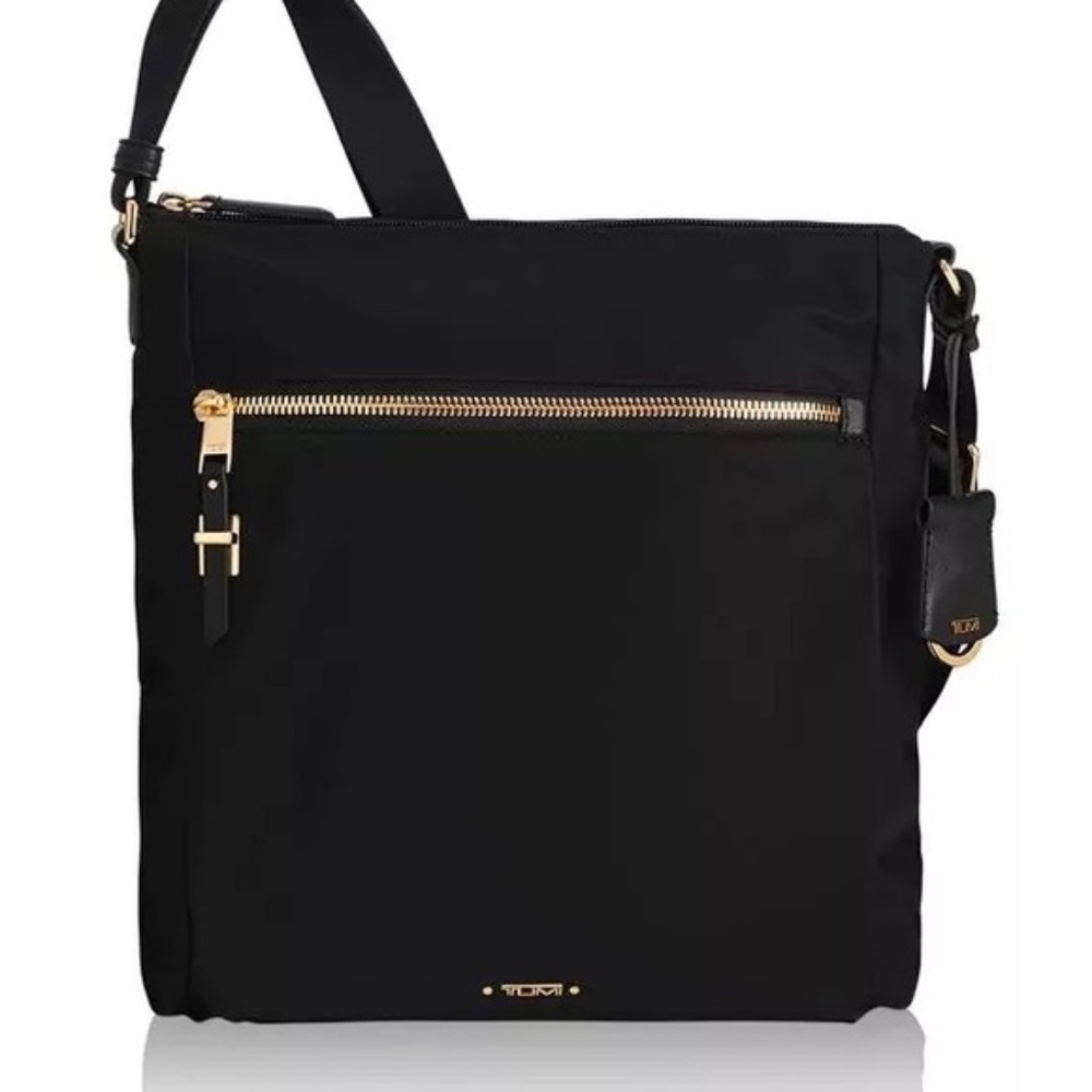 Tumi Black Canton Voyageur Crossbody Bag Blck & Gold L/N